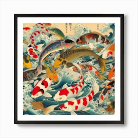 Koi Fish In The Sea Art Print