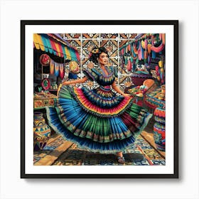 A Vibrant And Dynamic Illustration Of A Mexican In E53bsntiqeuwcj8tfrn 8g Frpymrejrnmjejbs 894pw Art Print