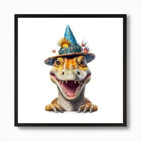 Dinosaur In A Hat 1 Art Print