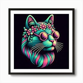 Psychedelic Cat 1 Art Print