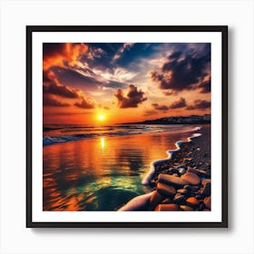 Sunset On The Beach 307 Art Print