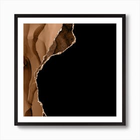 Brown & Gold Agate Texture 09 Art Print