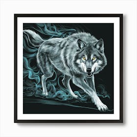 Wolf painting Art Print