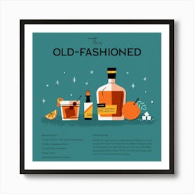 Old-Fashioned Cocktail – Art Print Art Print