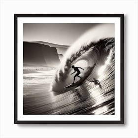 A man surfing Art Print