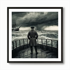 Ship In The Storm Art Print