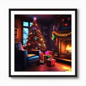 Christmas Tree In The Living Room 62 Art Print