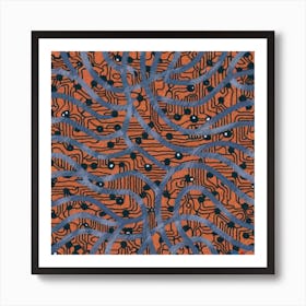 patterns resembling circuitry, representing the intersection of technology and nature 10 Art Print