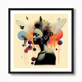 Woman With Butterfly Wings 3 Art Print