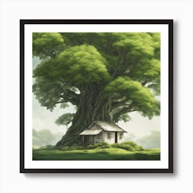 House Under The Tree Art Print