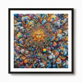 Psychedelic Sun Art Print