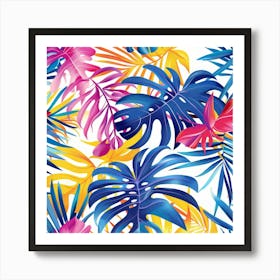 Tropical Leaves Seamless Pattern 4 Art Print