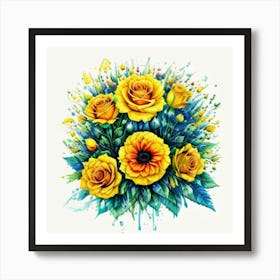 Yellow Roses Art Print