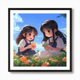 Anime Girls Art Print