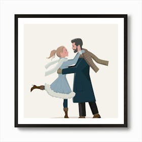 Happy Couple In Winter Poster