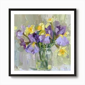 Irises In A Vase Poster