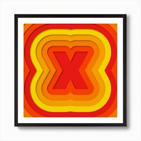 X Paper Alphabet  Art Print