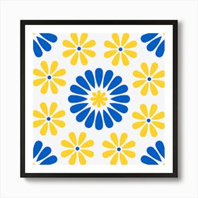 Blue And Yellow Flowers Art Print