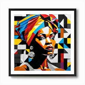 African Woman With Turban 3 Art Print