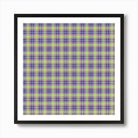 Purple And Green Plaid Fabric Art Print