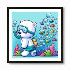 Polar Bear Underwater 1 Art Print