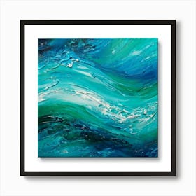 Abstract Turquoise Waves Embracing A Fresh Nautical Texture Gently Lapping Across The Canvas Blend Art Print