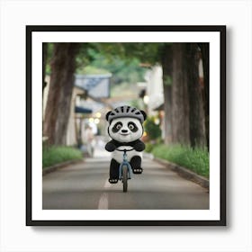 A Cute Panda Bear Riding A Bicycle Down Ufqupxmarc6co0phb Rjpa Wqduc87ormohyqyyq7q7vq Art Print