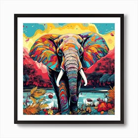 Elephant Painting 16 Art Print