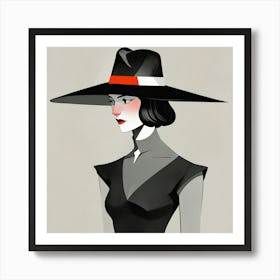 Woman in a Hat 10 Art Print