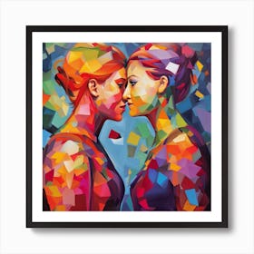 Two Women Kissing 1 Art Print