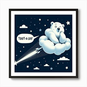 Polar Bear Flying Art Print