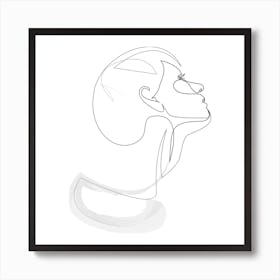 Lady Ink Square Art Print