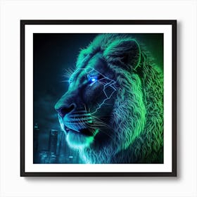 Lightning Lion Art Print