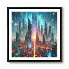 Futuristic City 74 Art Print