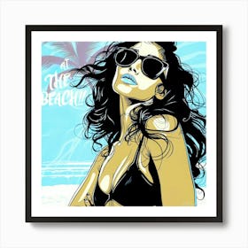 At The Beach Tanning - Beach Bronzin Art Print