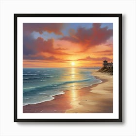 Sunset At The Beach 5 Art Print