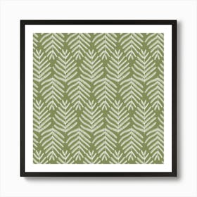 Simple pine trees Green Art Print