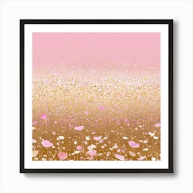 Pink Poppy Field astratto Art Print