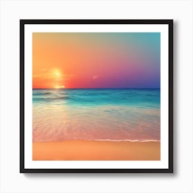 Sunset On The Beach Art Print