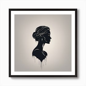 Silhouette Of A Woman Art Print