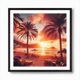 Sunset On The Beach Poster