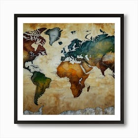 World Map 40 Art Print