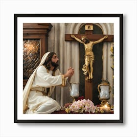 Jesus Praying Art Print
