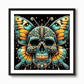 Skull Butterfly Art Art Print