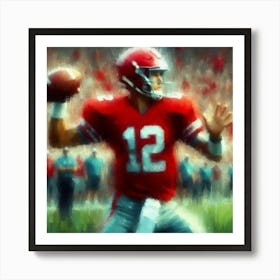 American Football Player Sports Bar Pub Decor Art Print