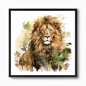 Lion In The Jungle 1 Art Print