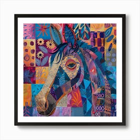 Patchwork Quilted Mule 2 Art Print