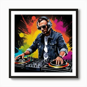 Dj In The Studio Art Print