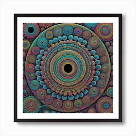 Psychedelic Circles 1 Art Print