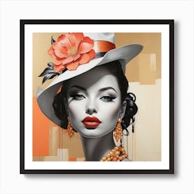 Woman In A Hat Art Print